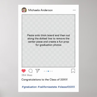 Persoonlijk Instagram afstudeerfoto-prop Poster