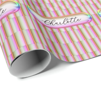 Persoonlijk Irideerend Glas Aangepaste Naam Modern Cadeaupapier
