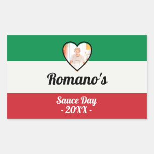 Persoonlijk Italiaans Familiesaus-daglabel  Rechthoekige Sticker
