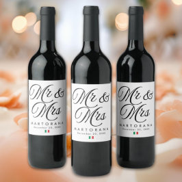 Persoonlijk Italiaans Trouwfeest voor Mijnheer en Wijn Etiket