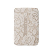 Persoonlijk Ivoor Kant Bruids Elegant Vintage Badmat (Voorkant Verticaal)