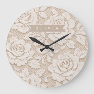Persoonlijk Ivoor Kant Bruids Elegant Vintage Grote Klok