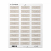 Persoonlijk Ivoren Huwelijk Script Retouradres Etiket (Full Sheet)