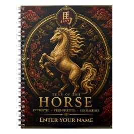 Persoonlijk jaar van het paard Zodiac-notitieboek Notitieboek