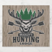 Persoonlijk jachthuis voor herten en elanden bier etiket (Enkel label)