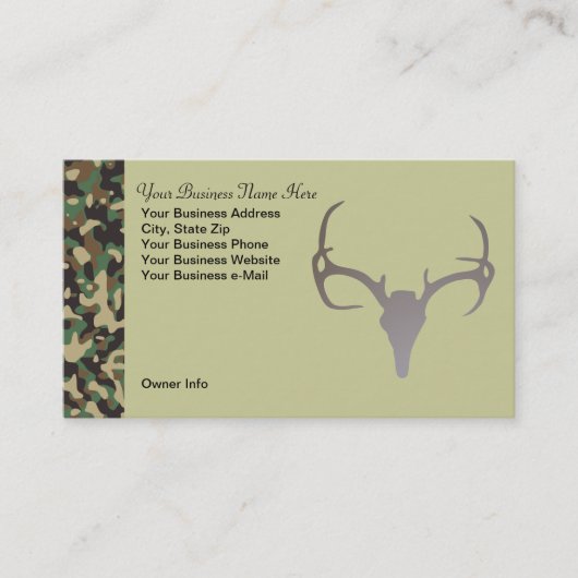 Persoonlijk jachtthema Camo Deer Visitekaartje (Voorkant)