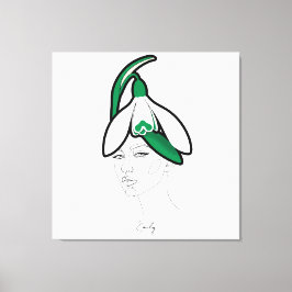 Persoonlijk januari geboortebloem portret canvas afdruk