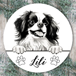 Persoonlijk Japans Chin-hond Ronde Sticker