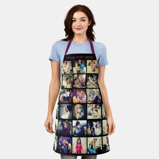 Persoonlijk je foto hier T-Shirt Schort (Gedragen)