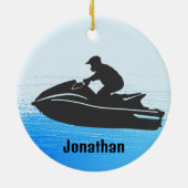 Persoonlijk Jet Ski-ornament Keramisch Ornament (Achterkant)