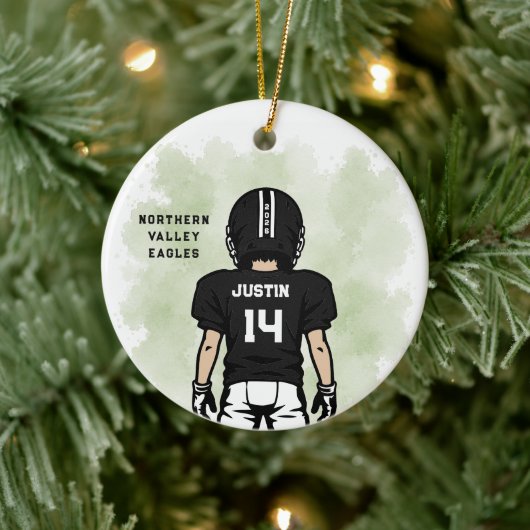 Persoonlijk Jeugdvoetbalornament Keramisch Ornament (Boom)