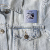 Persoonlijk, Jongen, Eerste Communie Blauw Vierkante Button 5,1 Cm (In situ)