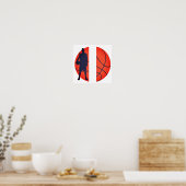 Persoonlijk Jongens Basketbal Gesplitst Monogram Poster (Keuken)