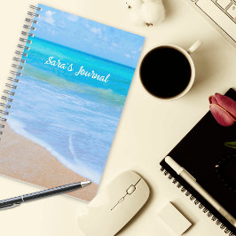 Persoonlijk journaal notitieboek met blauwe oceaan
