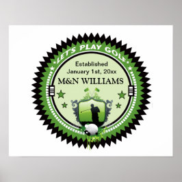 Persoonlijk Jouw naam afspelen Golf-Logo toevoegen Poster
