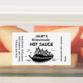 Persoonlijk Jouw naam Homemade Hot Sauce Linocut Labels (Aangebracht)