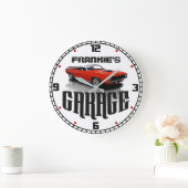 Persoonlijk JOUW NAAM Plymouth Cuda Car Garage Grote Klok (Huis)