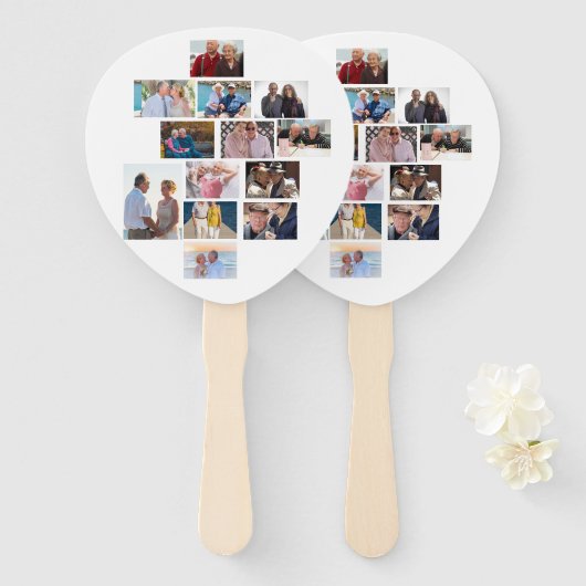 Persoonlijk Jubileum 13 Foto-collage Handwaaier (Voorkant en achterkant)