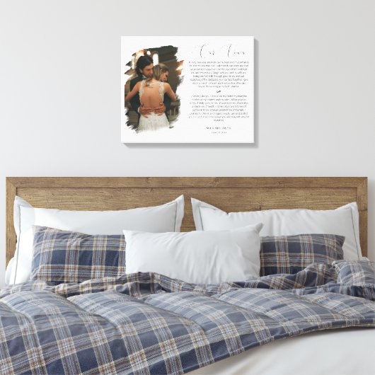 Persoonlijk Jubileum Foto & Vows Canvas Afdruk (Insitu (Slaapkamer))