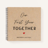 Persoonlijk jubileum Ons eerste jaar samen Notitieboek (Voorkant)