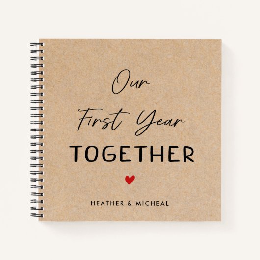 Persoonlijk jubileum Ons eerste jaar samen Notitieboek (Voorkant)