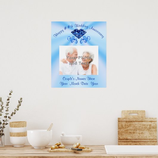 Persoonlijk Jubileum Poster, Foto en Tekst Poster (Keuken)