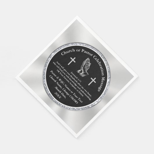 Persoonlijk Jubileum van de Kerk Napkins, Jouw tek Servet (Hoek)