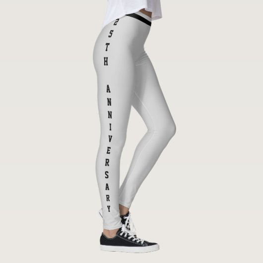 Persoonlijk jubileumdag zilver zwart monogram leggings (Rechts)