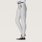 Persoonlijk jubileumdag zilver zwart monogram leggings (Links)