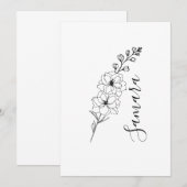 Persoonlijk juli delfinium geboortebloem cadeau vo kaart (Voorkant / Achterkant)