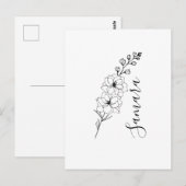 Persoonlijk juli-delfinium-verjaardagsbloem-cadeau briefkaart (Voorkant / Achterkant)