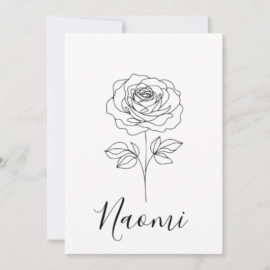 Persoonlijk Juni Roos Geboortebloem Geschenk voor Kaart (Voorkant)