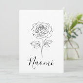 Persoonlijk Juni Roos Geboortebloem Geschenk voor Kaart (Staand voorkant)