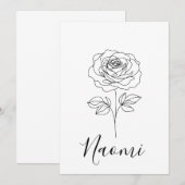 Persoonlijk Juni Roos Geboortebloem Geschenk voor Kaart (Voorkant / Achterkant)