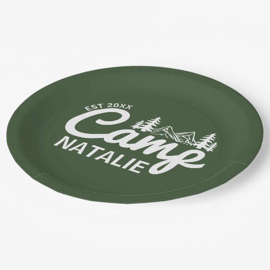 Persoonlijk Kampeer Afstudeerfeest Bruidsmeisjes Papieren Bordje (Gekanteld)