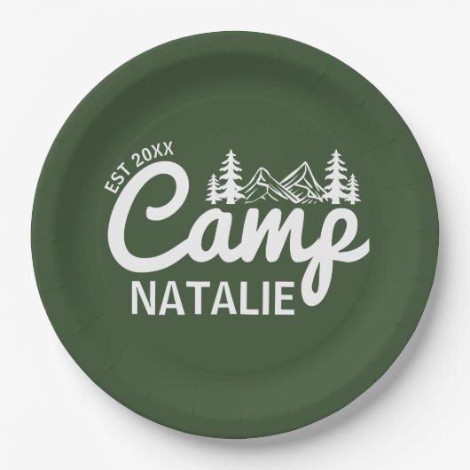 Persoonlijk Kampeer Afstudeerfeest Bruidsmeisjes Papieren Bordje (Voorkant)