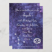 Persoonlijk Kanker Dierenriem Sterrenstelsel Feest Kaart (Voorkant / Achterkant)