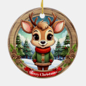 Persoonlijk karakter rendier kunst 🦌🎄 keramisch ornament (Achterkant)