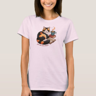 Persoonlijk kat "Eén hoofdstukje nog" T-shirt