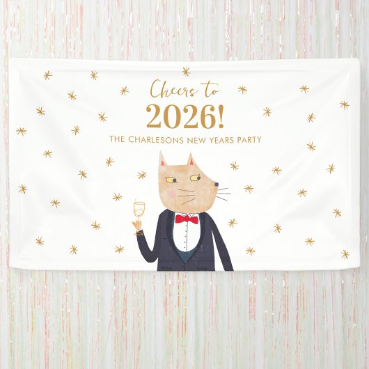 Persoonlijk Kat Feest Nieuwjaar 2026 Feest Spandoek