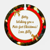 Persoonlijk katje op kerstboom metalen ornament (Achterkant)