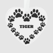 Persoonlijk Katpootafdruk Hart Ornament (achterkant)