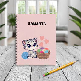 Persoonlijk katten garen deluxe spiraal notitieboe notitieboek