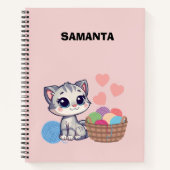 Persoonlijk katten garen luxe spiraal notitieboek (Voorkant)