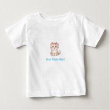 Persoonlijk katten T-shirt voor babymeisje