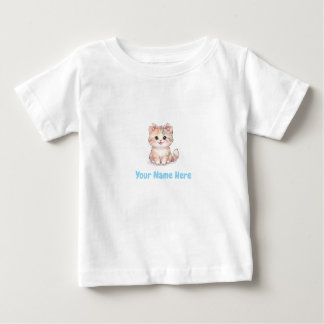 Persoonlijk katten T-shirt voor babymeisje