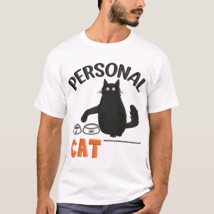 Persoonlijk kattenbediende geborduurd T-shirt Gr
