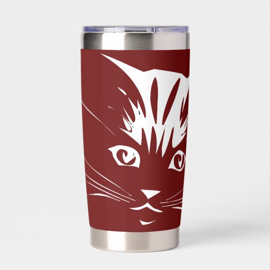Persoonlijk kattengezicht geïsoleerde drinkbeker (Voorkant)