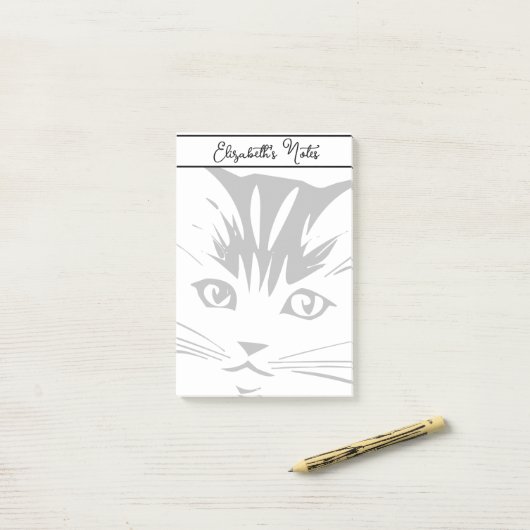 Persoonlijk kattengezicht post-it® notes (Op bureau)
