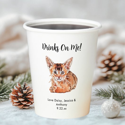 Persoonlijk kattenhuwelijk papieren bekers